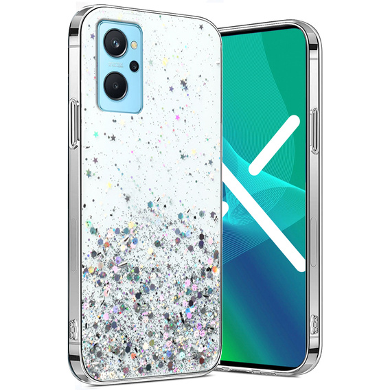 Telefontok a Realme 9i / Oppo A96, Glittery, ezüst