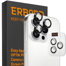 ERBORD OPTIK Pro edzett üveg iPhone 16 Pro / 16 Pro Max kamera számára, fekete