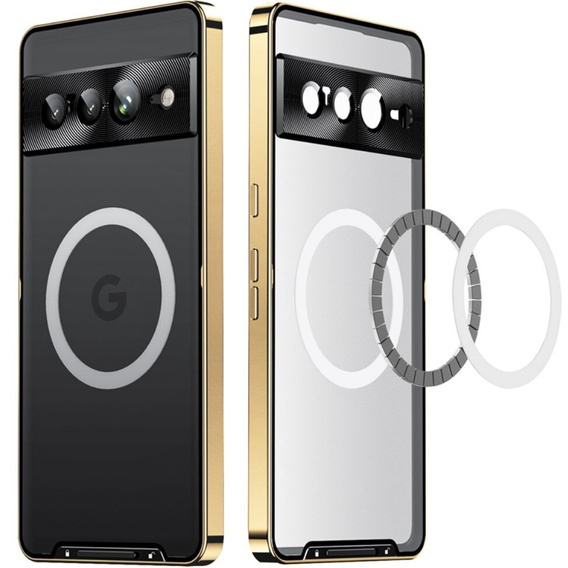 Kameravédő tok Google Pixel 8 Pro, CamShield MagSafe, átlátszó / zöld