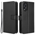 Pattintható tok a Oppo A38 4G / Oppo A18 4G, Wallet Smart Magnet, fekete