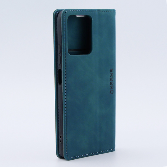 Telefontok a Xiaomi Redmi Note 12 4G, ERBORD Vintage, pénztárca patenttal, kék