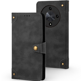 Pattintható tok Honor Magic 6 Lite 5G, Split Leather, fekete