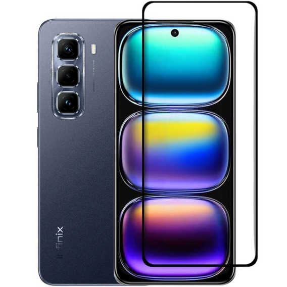 3D edzett üveg Infinix Hot 50 Pro 4G készülékhez, fekete keret