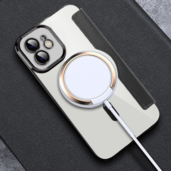 Pattintható tok a iPhone 12, RFID Wallet MagSafe CamShield, fekete