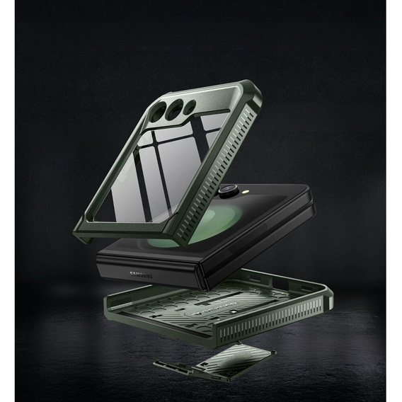 Páncélozott tok Samsung Galaxy Z Flip 5 5G készülékhez, Dexnor Clip Holder, zöld
