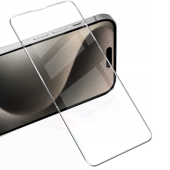 2x edzett üveg a iPhone 15 Pro Max, ERBORD 9H Hard Glass a képernyőn