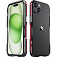 Teletok LUPHIE iPhone 15 Plus-hoz, Armor Bumper, fekete / piros