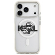 Karl Lagerfeld IML Glitter Karl és Choupette MagSafe tok iPhone 17 Pro készülékhez