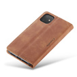 CASEME tok iPhone 11, Leather Wallet Case, barna
