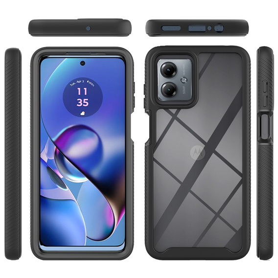 Tok Motorola Moto G54 5G készülékhez, Shockproof, fóliával, fekete