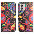 Pattintható tok a Motorola Moto G53 5G / G23 / G13, Wallet, colorful jellyfish, fekete