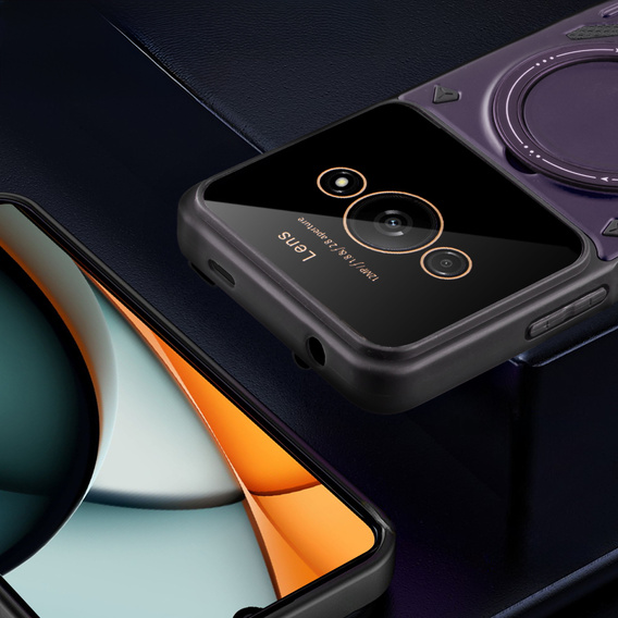 Páncélozott tok a Xiaomi Redmi A3 készülékhez, Magnetic Ring, lila