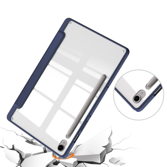 Tok Samsung Galaxy Tab S10 Lite / S10 FE / S9 FE, Smartcase Hybrid, tolltartó résszel, sötétkék
