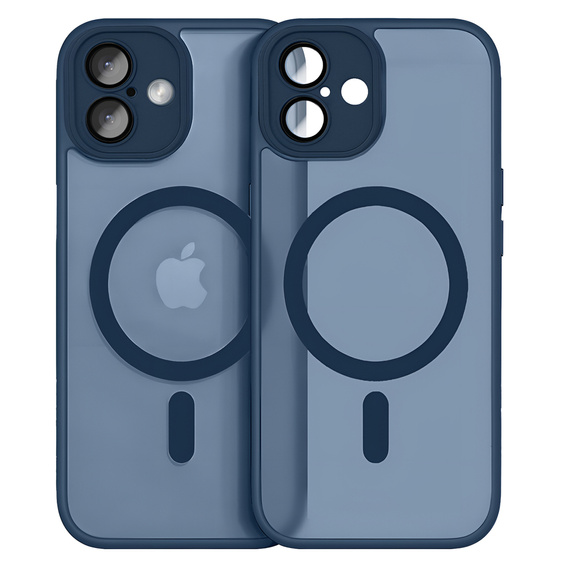 Tok iPhone 16-hoz, MagSafe, ERBORD Matt Case, tengerészkék + képernyőüveg