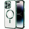 Tok iPhone 14 Pro Max-hoz, Electro MagSafe, zöld + üveg a képernyőhöz