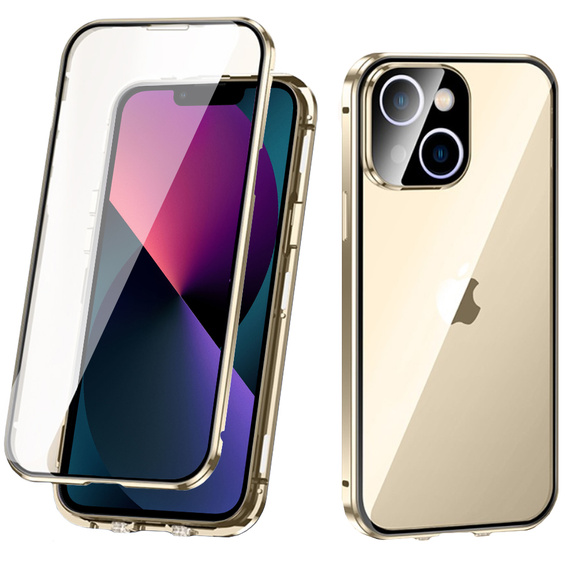 Tok iPhone 13, Magnetic Dual Glass, arany