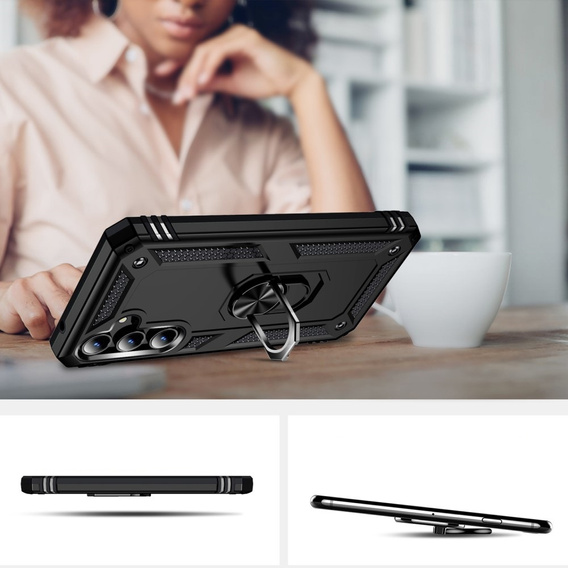 Páncélozott telefontok a Samsung Galaxy A55 5G, Nox Case Ring, fekete