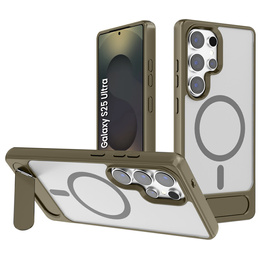 Tok Samsung Galaxy S25 Ultra, Kickstand Matt Case, MagSafe, szürke