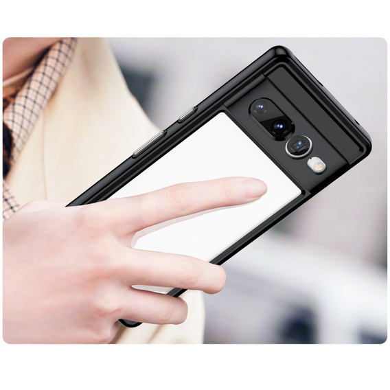 Tok Google Pixel 7 Pro 5G, Fusion Hybrid, kameravédelemmel, átlátszó / fekete
