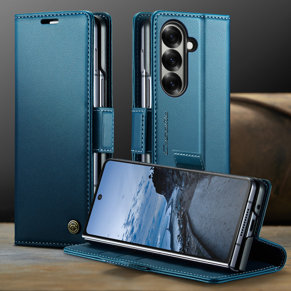 CASEME Litchi pénztárca flip tok Samsung Galaxy Z Fold7 5G számára