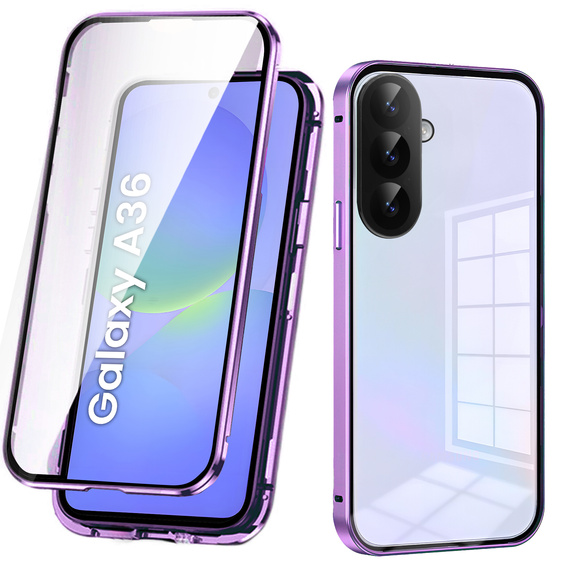 Tok Samsung Galaxy A36, Magnetic Dual Glass, lila