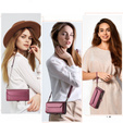 Tok CASEME Samsung Galaxy S24 FE, RFID Leather Wallet, vállpánttal, piros