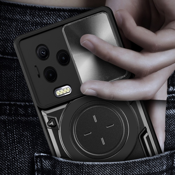 Páncélozott tok Infinix Note 12 2023, CamShield Slide, fekete