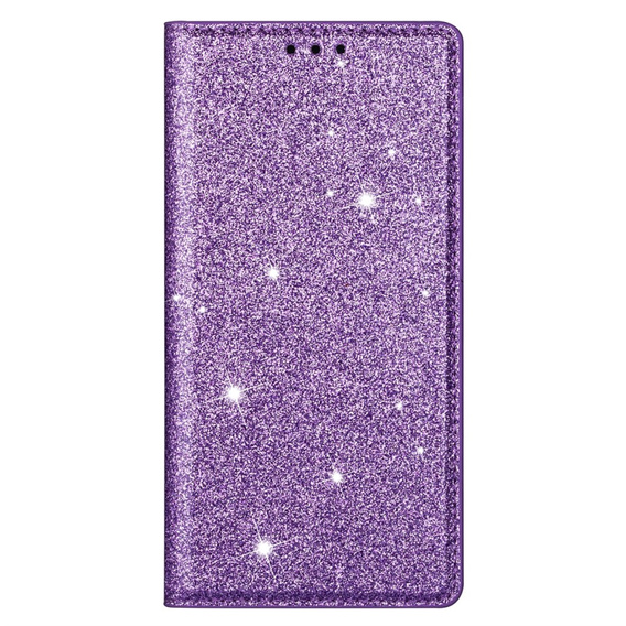 A flip tok iPhone 16E, Card Slot Glittery, lila