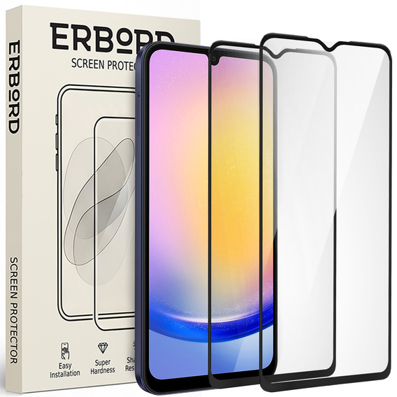 2x edzett üveg a Samsung Galaxy A25 5G, ERBORD 3D teljes képernyő