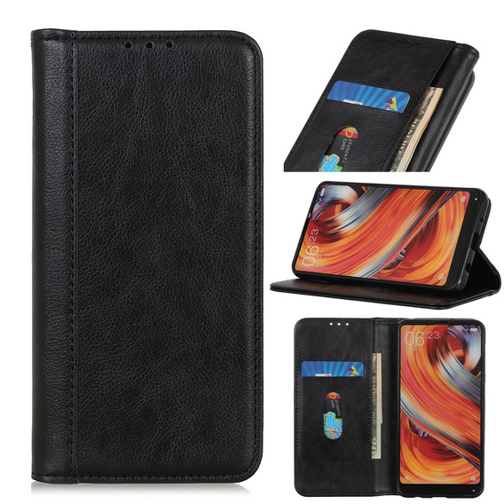 Telefontok a Xiaomi 14 Ultra, Wallet Litchi Leather, fekete