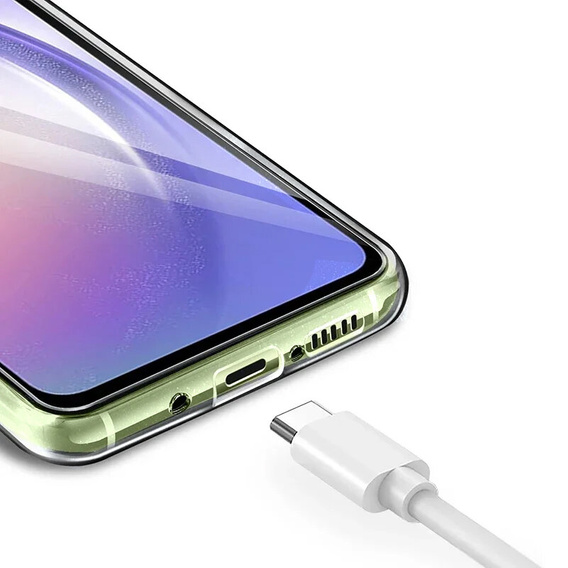 tok Samsung Galaxy A15 5G, szilikon csillogás, átlátszó + 9H üveg