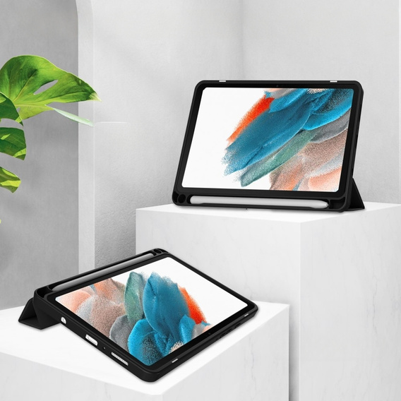Tok Samsung Galaxy Tab A9, Smartcase Hybrid, tolltartó résszel, fekete