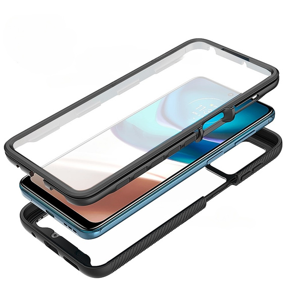 Tok Motorola Moto G42 4G készülékhez, Shockproof, fóliával, fekete
