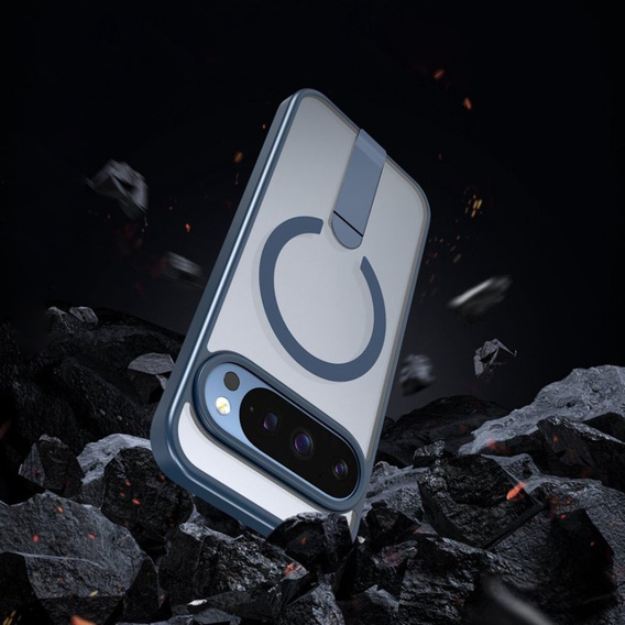 Fusion hibrid tok Google Pixel 10 Pro XL készülékhez, MagSafe, állvánnyal, kék színű