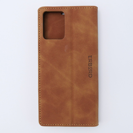 Telefontok a Motorola Moto G53, ERBORD Vintage, pénztárca patenttal, barna