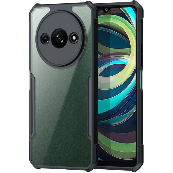 Tok Xiaomi Redmi A3, mágneses lemezzel, átlátszó / fekete
