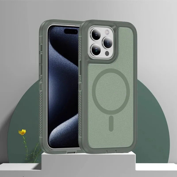 Tok kerettel iPhone 15 Pro készülékhez, MagSafe-hoz, zöld