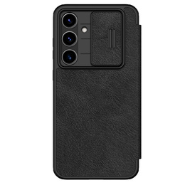 NILLKIN flip tok Samsung Galaxy S24 FE, CamShield Qin Pro, bőr, fekete
