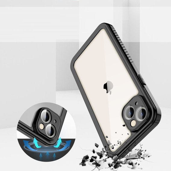 IP68 vízálló tok a iPhone 15 Plus, Redpepper, fekete