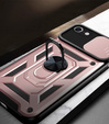 Páncélozott tok iPhone 16E, CamShield Slide, rózsaszín + edzett üveg 9H