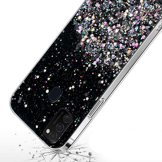 Telefontok a Samsung Galaxy M21, Glittery, fekete