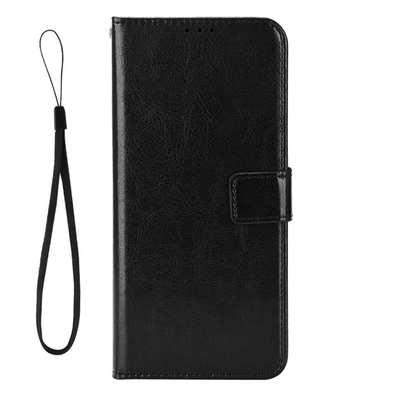 Pattintható tok a Oppo A5 5G / A5m, Crazy Horse Wallet, fekete