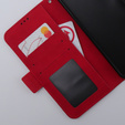 Pattintható tok a Motorola Moto G54 5G, Card Slot, piros