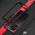 Tok Xiaomi Redmi Note 13 Pro+, Armor Bumper, lencsevédővel, fekete / piros
