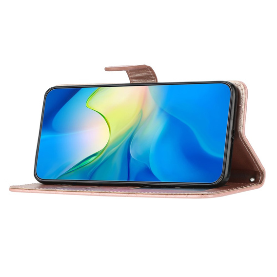 Pattintható tok a Oppo A38 4G / Oppo A18 4G, Wallet, BINFEN COLOR, rózsaszín rose gold