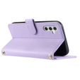Flap tok Samsung Galaxy S25, Rhombus Crossbody Leather, lila