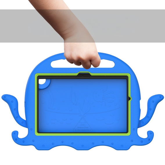 Gyerek tok Samsung Galaxy Tab A8 10.5, fogantyúval, polip, kék
