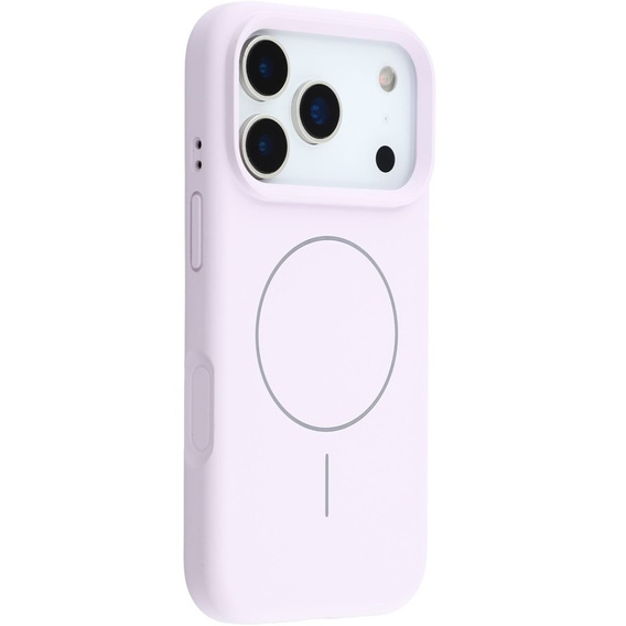 Szilikon tok iPhone 17 Pro Max készülékhez, MagSafe, ütésgátló, lila