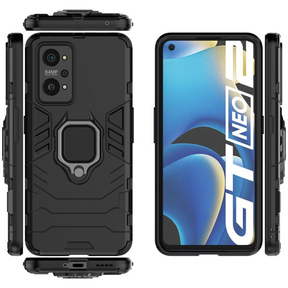 Telefontok a Realme GT 2 / Realme GT Neo 2, Kickstand Ring, fekete