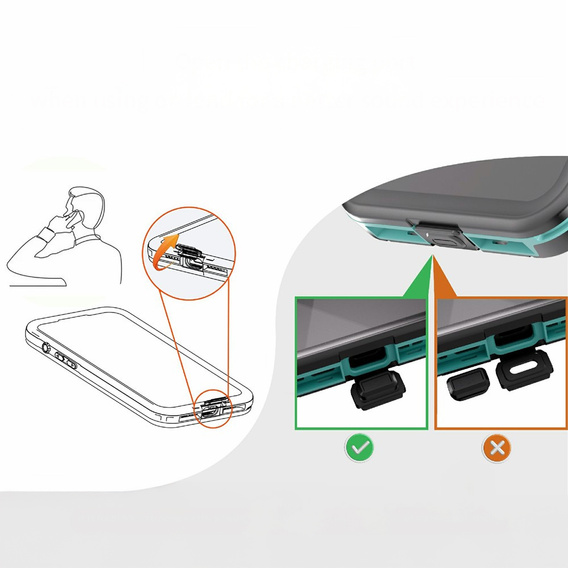 Tok iPhone Air készülékhez, vízálló IP68, SHELLBOX MagSafe, kék